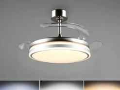 LED Deckenleuchte VOLDA mit Ventilator und Fernbedienung Ø 49cm - max. 106cm