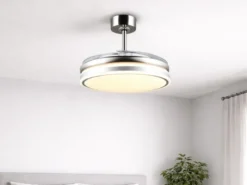 LED Deckenleuchte VOLDA mit Ventilator und Fernbedienung Ø 49cm - max. 106cm
