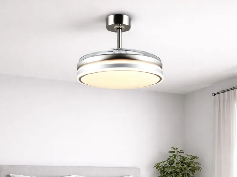 LED Deckenleuchte VOLDA mit Ventilator und Fernbedienung Ø 49cm - max. 106cm