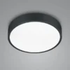 LED Deckenleuchte WACO in Schwarz matt extern dimmbar flach, Ø 31cm