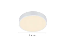 LED Deckenleuchte WACO in Weiß matt extern dimmbar flach, Ø 31cm