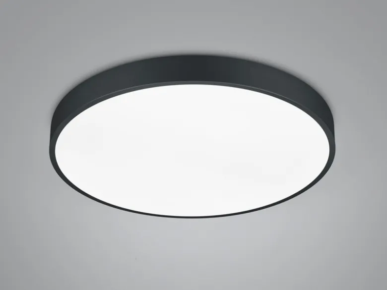 LED Deckenleuchte WACO Schwarz extern dimmbar, hell mit 6.200 Lumen Ø 49cm