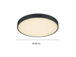LED Deckenleuchte WACO Schwarz extern dimmbar, hell mit 6.200 Lumen Ø 49cm