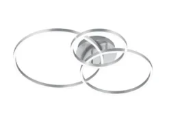LED Deckenleuchte WINONA 3 Ringe Silber, dimmbar mit Fernbedienung Breite 78cm