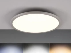 LED Deckenleuchte YUMA flach mit Fernbedienung, 3 Lichtfarben & RGB, Ø 40cm