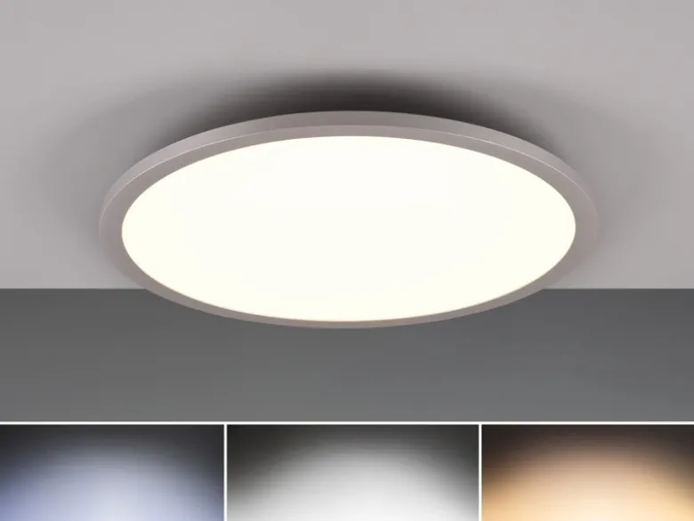 LED Deckenleuchte YUMA flach mit Fernbedienung, 3 Lichtfarben & RGB, Ø 40cm