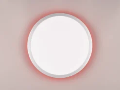 LED Deckenleuchte YUMA flach mit Fernbedienung, 3 Lichtfarben & RGB, Ø 40cm