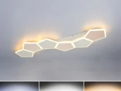 LED Deckenleuchte ZAYA mit Fernbedienung & 3 Lichtfarben, Grau Coffee, B: 99cm