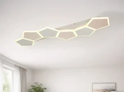 LED Deckenleuchte ZAYA mit Fernbedienung & 3 Lichtfarben, Grau Coffee, B: 99cm