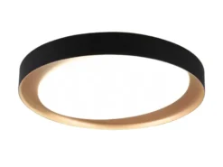 LED Deckenleuchte ZETA Schwarz Gold mit Fernbedienung dimmbar & Tageslicht Ø48cm