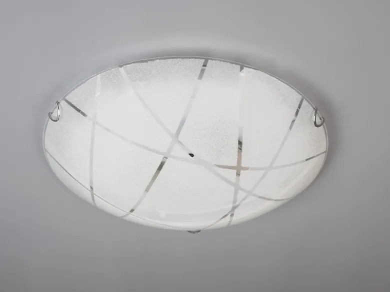 LED Deckenschale Glas Lampenschirm mit Streifendekor Ø 40cm