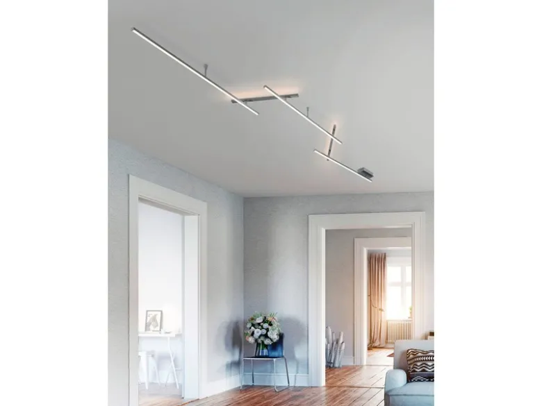 LED Deckenschiene INDIRA Silber schwenkbar bis 245cm breit