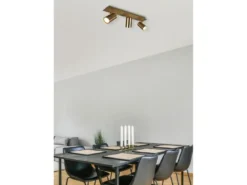 LED Deckenstrahler Altmessing 3-flammig, Breite 48cm