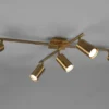 LED Deckenstrahler Altmessing 5-flammig dimmbar, Breite 77,4cm