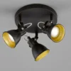 LED Deckenstrahler BOBBY 3-flammig rund Schwarz Gold, Ø 20cm
