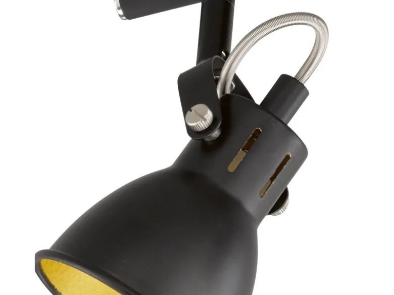 LED Deckenstrahler BOBBY 3-flammig rund Schwarz Gold, Ø 20cm