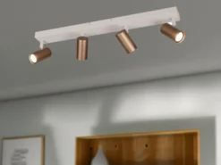 LED Deckenstrahler Coffee / Grau 4-flammig, Breite 56cm