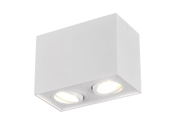 LED Deckenstrahler eckig 2-flammig Weiß, Breite 17cm