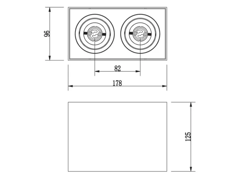 LED Deckenstrahler eckig 2-flammig Weiß, Breite 17cm