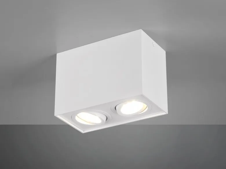 LED Deckenstrahler eckig 2-flammig Weiß, Breite 17cm
