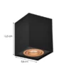 LED Deckenstrahler eckig Schwarz Gold, Breite 9,6cm