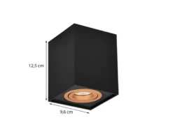 LED Deckenstrahler eckig Schwarz Gold, Breite 9,6cm