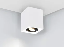LED Deckenstrahler eckig Weiß-Schwarz, Breite 9,6cm