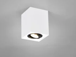 LED Deckenstrahler eckig Weiß-Schwarz, Breite 9,6cm