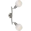 LED Deckenstrahler ELLIOTT 2-flammig, Glasschirme satiniert, Breite 28cm