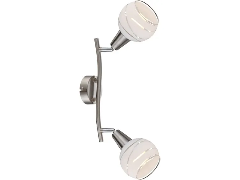 LED Deckenstrahler ELLIOTT 2-flammig, Glasschirme satiniert, Breite 28cm