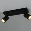 LED Deckenstrahler 2-flammig aus Metall Schwarz, Breite 30cm