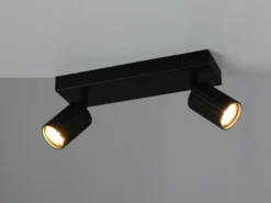 LED Deckenstrahler 2-flammig aus Metall Schwarz, Breite 30cm