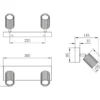 LED Deckenstrahler 2-flammig aus Metall Hellgrau, Breite 30cm