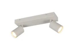 LED Deckenstrahler 2-flammig aus Metall Hellgrau, Breite 30cm
