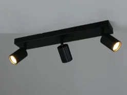 LED Deckenstrahler 3-flammig aus Metall Schwarz, Breite 50cm