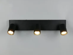 LED Deckenstrahler 3-flammig aus Metall Schwarz, Breite 50cm