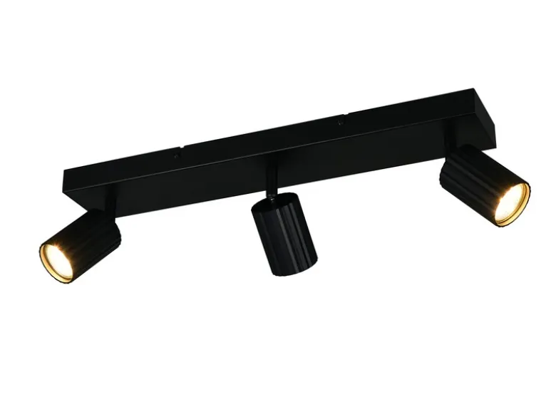 LED Deckenstrahler 3-flammig aus Metall Schwarz, Breite 50cm