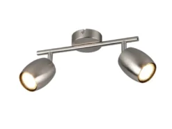 LED Deckenstrahler 2-flammig aus Metall Silber, Breite 27,5cm