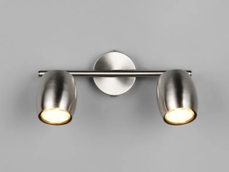 LED Deckenstrahler 2-flammig aus Metall Silber, Breite 27,5cm