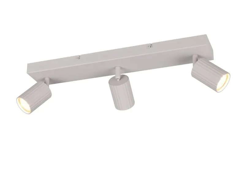 LED Deckenstrahler 3-flammig aus Metall Hellgrau, Breite 50cm