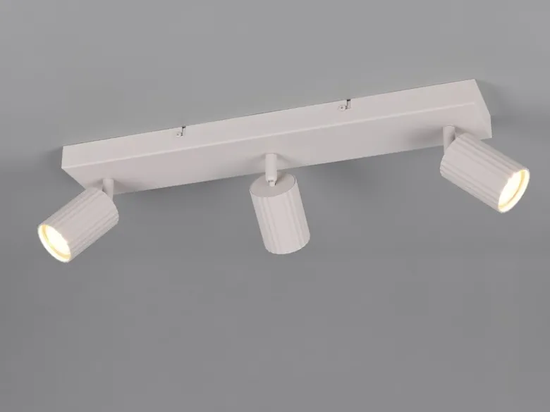 LED Deckenstrahler 3-flammig aus Metall Hellgrau, Breite 50cm
