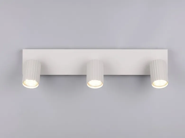 LED Deckenstrahler 3-flammig aus Metall Hellgrau, Breite 50cm