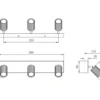 LED Deckenstrahler 3-flammig aus Metall Hellgrau & Coffee, Breite 50cm