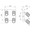 LED Deckenstrahler 4-flammig aus Metall Weiß, Quadrat 20cm