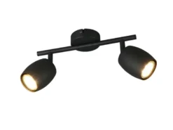 LED Deckenstrahler 2-flammig aus Metall Schwarz, Breite 27,5cm