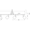 LED Deckenstrahler 4-flammig aus Metall Silber, Breite 70,5cm