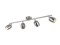 LED Deckenstrahler 4-flammig aus Metall Silber, Breite 70,5cm