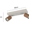 LED Deckenstrahler 2-flammig aus Metall Hellgrau & Coffee, Breite 30cm