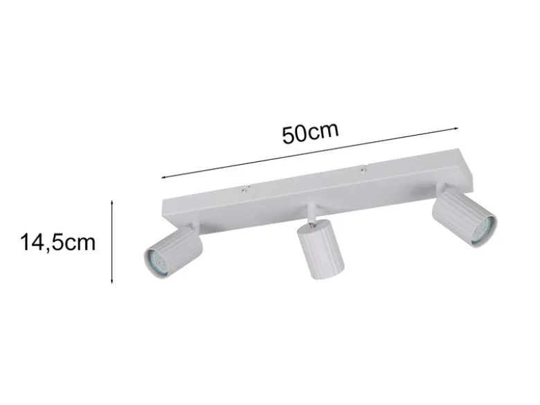 LED Deckenstrahler 3-flammig aus Metall Weiß, Breite 50cm