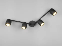 LED Deckenstrahler 4-flammig aus Metall Schwarz Breite 70,5cm
